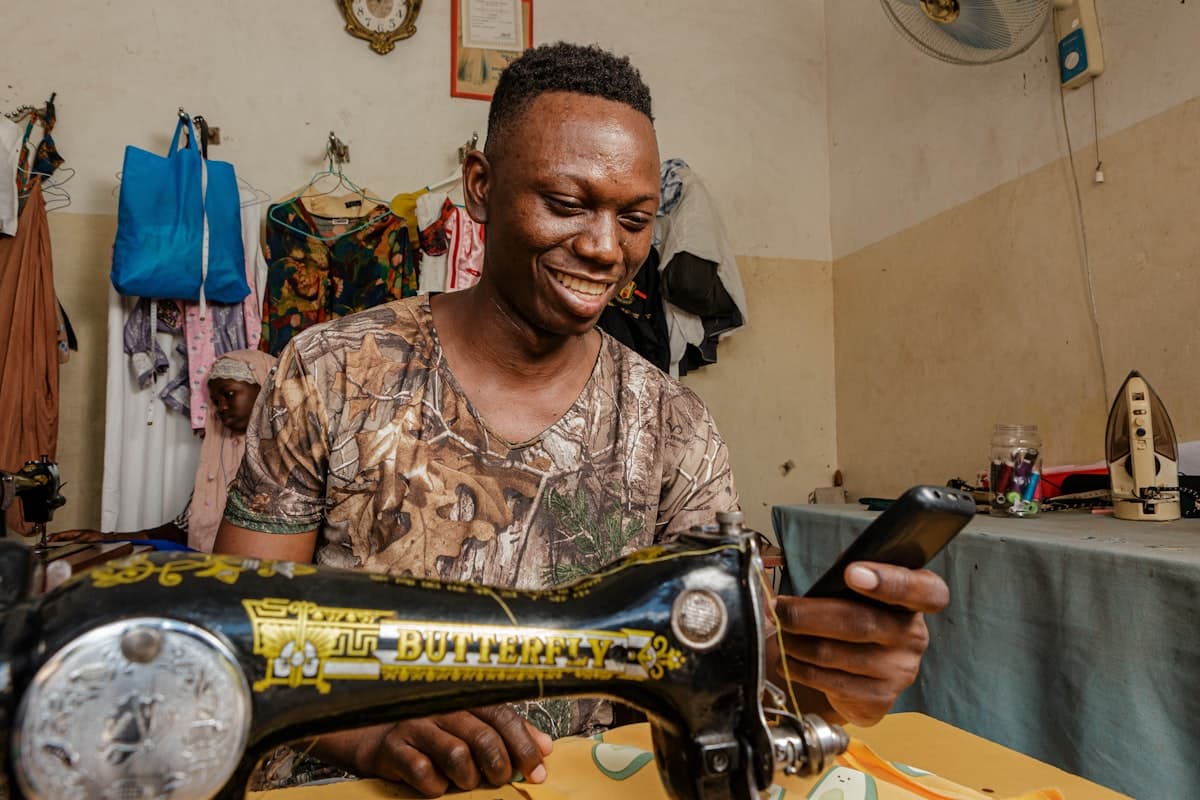 A tailor running her own shop